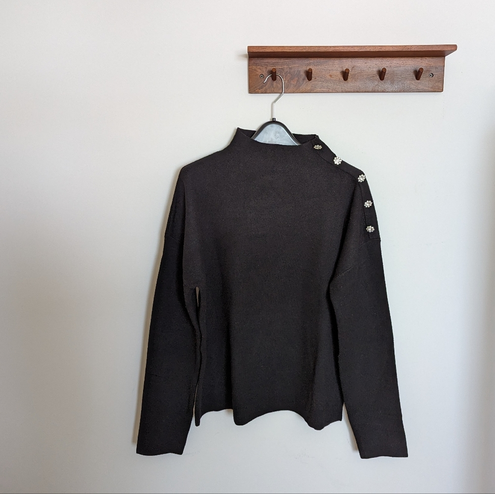 [Tahari] Black Embellished Sweater